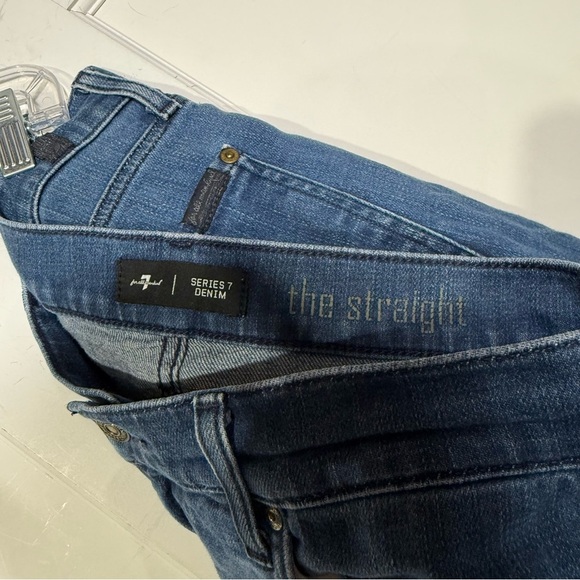 7 For All Mankind THE STRAIGHT Jeans Series 7 Denim Blue Size 34 Stretchy - Picture 7 of 11